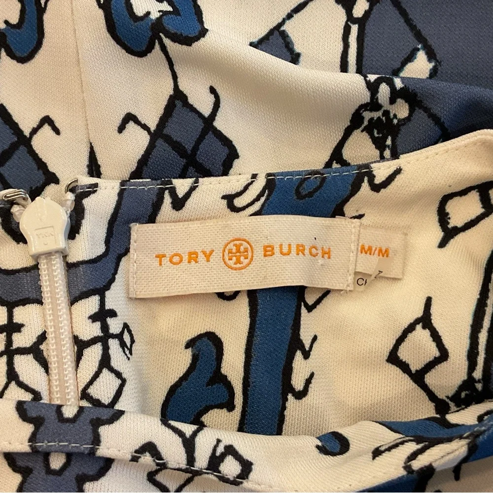 Tory Burch Matte Jersey Lisbon‎ Blue & White Dress